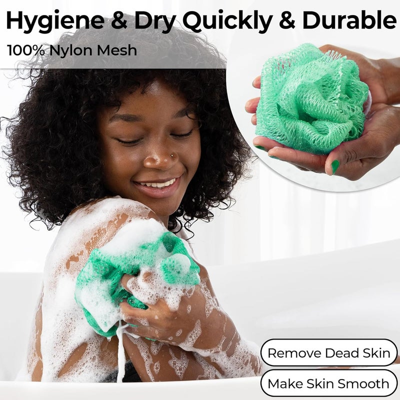 MINISENTIALS African Net Sponge Authentic - Afro Scrub Exfoliating Net Sponge with Knots - African Bath Sponges for Body Scrubber Exfoliator - Back Scrubber for Shower Bathing Accessories - Image 4